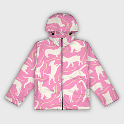 Ветровка с капюшоном женская Котики собачки, цвет: 3D-черный