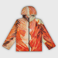 Ветровка с капюшоном женская Бежевые и красные краски, цвет: 3D-черный