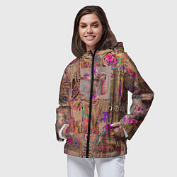 Ветровка с капюшоном женская Бохо шик - дух свободы, цвет: 3D-черный — фото 2
