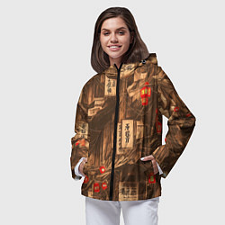 Ветровка с капюшоном женская Китайский квартал, цвет: 3D-черный — фото 2