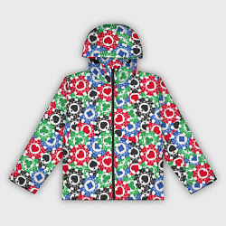 Ветровка с капюшоном женская Фишки, Ставки, Покер, цвет: 3D-черный