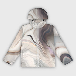 Ветровка с капюшоном женская Нежная мраморная текстура от нейросети, цвет: 3D-белый
