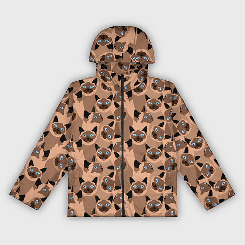 Женская ветровка Сиамские кошки с голубыми глазами / 3D-Черный – фото 1