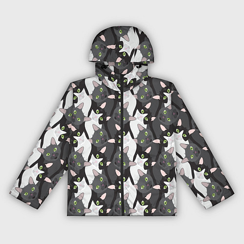 Женская ветровка Кошки с зелеными глазами / 3D-Черный – фото 1