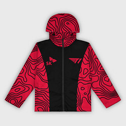 Ветровка с капюшоном женская T1 форма red, цвет: 3D-черный