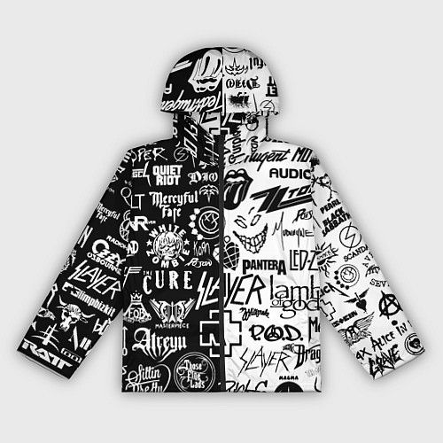 Женская ветровка Логотипы лучших рок групп / 3D-Черный – фото 1