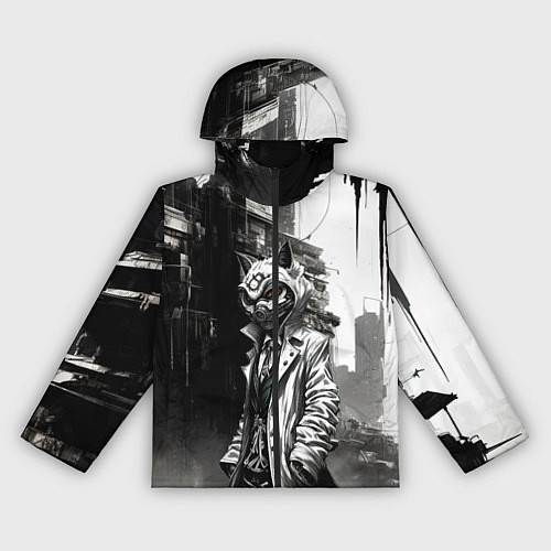 Женская ветровка Кибернетический кицунэ / 3D-Черный – фото 1