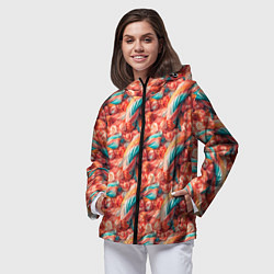 Ветровка с капюшоном женская Текстура жвачки, цвет: 3D-черный — фото 2