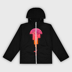 Ветровка с капюшоном женская Творческий город, цвет: 3D-белый