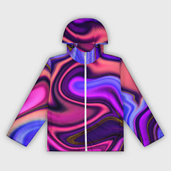 Ветровка с капюшоном женская Волшебные волны, цвет: 3D-белый