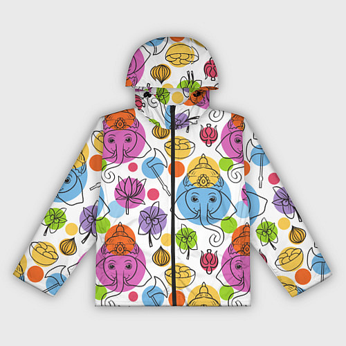 Женская ветровка Индийские слоники / 3D-Черный – фото 1