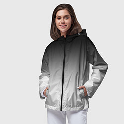 Ветровка с капюшоном женская Black and white gradient, цвет: 3D-черный — фото 2