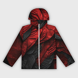 Ветровка с капюшоном женская Red black texture, цвет: 3D-белый