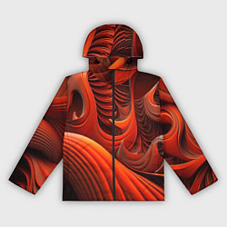 Ветровка с капюшоном женская Оранжевая абстракция, цвет: 3D-черный