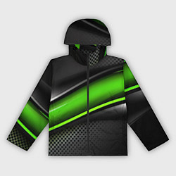 Ветровка с капюшоном женская Зеленая объемная полосы, цвет: 3D-черный