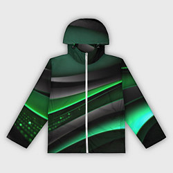 Ветровка с капюшоном женская Black green line, цвет: 3D-белый