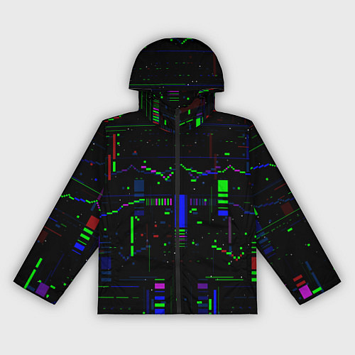 Женская ветровка Глитч помехи / 3D-Черный – фото 1