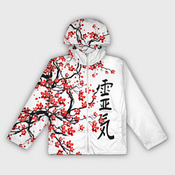 Ветровка с капюшоном женская Цветущее дерево сакуры, цвет: 3D-белый