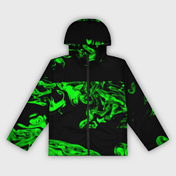 Ветровка с капюшоном женская Зеленый светящийся дым, цвет: 3D-черный