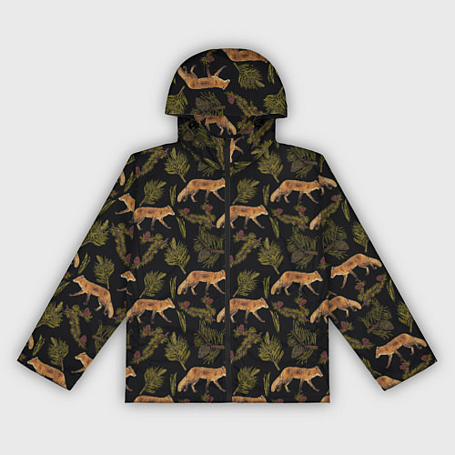 Женская ветровка Лиса и хвоя / 3D-Черный – фото 1