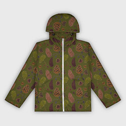 Ветровка с капюшоном женская Шишки разные, цвет: 3D-белый