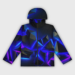 Ветровка с капюшоном женская Разлом плит из неона, цвет: 3D-черный
