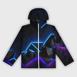 Ветровка с капюшоном женская Неоновые объемные частицы, цвет: 3D-белый