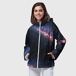 Ветровка с капюшоном женская Млечный путь в звездном небе, цвет: 3D-белый — фото 2