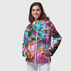 Ветровка с капюшоном женская Фантазия сон, цвет: 3D-белый — фото 2