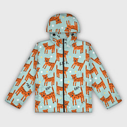 Ветровка с капюшоном женская Очень злой бенгальский тигр, цвет: 3D-черный