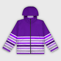 Ветровка с капюшоном женская Строгий фиолетовый полосатый, цвет: 3D-черный