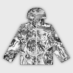 Ветровка с капюшоном женская Тату битвы ангелов и демонов, цвет: 3D-белый