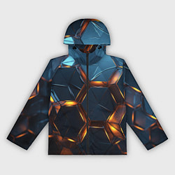 Ветровка с капюшоном женская Объемные плиты со светом, цвет: 3D-черный