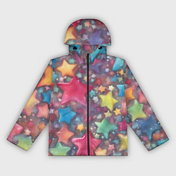 Женская ветровка Разноцветные новогодние звёзды