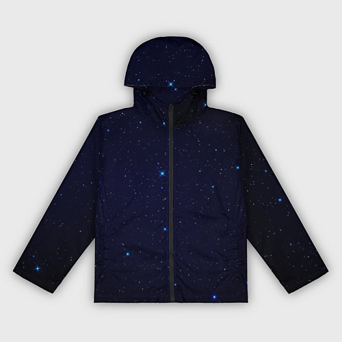 Женская ветровка Тёмный космос и синие звёзды / 3D-Черный – фото 1