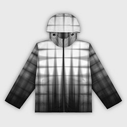 Ветровка с капюшоном женская Черная градиентная клетка, цвет: 3D-черный