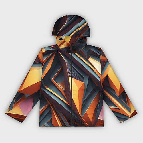 Женская ветровка Разноцветная 3D геометрия узоров метавселенной / 3D-Черный – фото 1