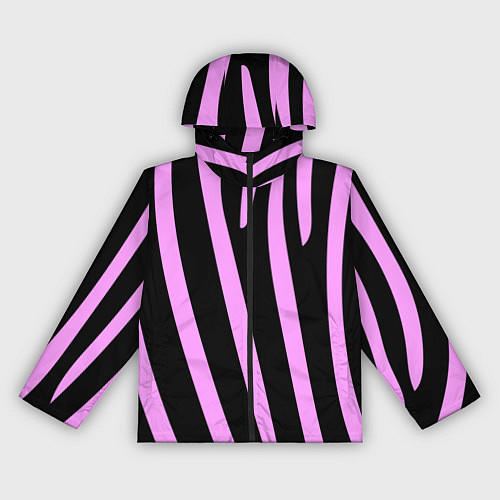 Женская ветровка Полосы розовой зебры / 3D-Черный – фото 1