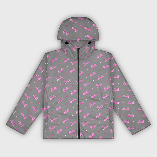 Женская ветровка Паттерн - Барби и серый фон / 3D-Черный – фото 1