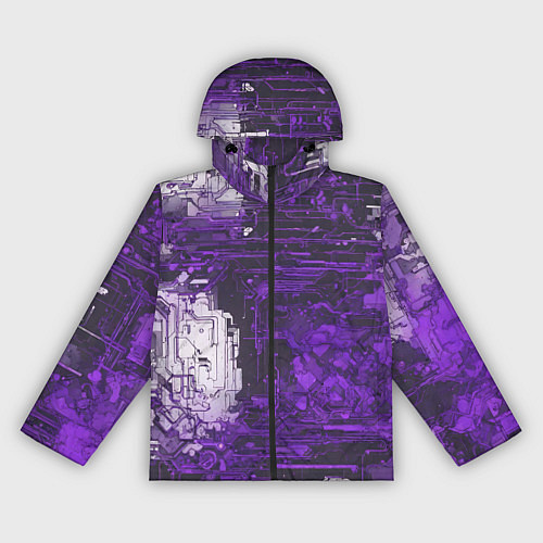 Женская ветровка Киберпанк заражение фиолетовое / 3D-Черный – фото 1