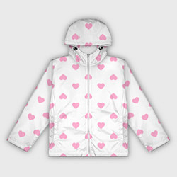 Ветровка с капюшоном женская Просто сердечки, цвет: 3D-белый
