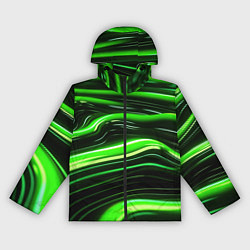 Ветровка с капюшоном женская Зеленые объемные элементы, цвет: 3D-черный