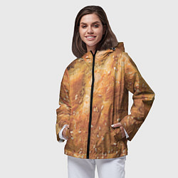 Ветровка с капюшоном женская Хлеб с кунжутом, цвет: 3D-черный — фото 2