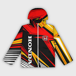 Ветровка с капюшоном женская Honda - красный и оранжевый, цвет: 3D-белый