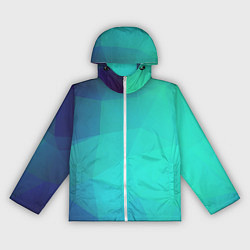Ветровка с капюшоном женская Голубые грани, цвет: 3D-белый