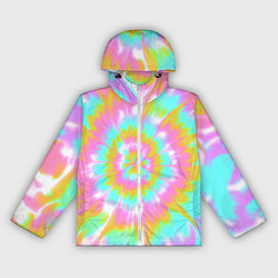 Ветровка с капюшоном женская Tie-Dye кислотный в стиле барби, цвет: 3D-белый