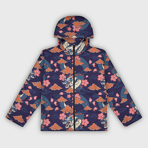 Женская ветровка Паттерн китайский дракон / 3D-Черный – фото 1