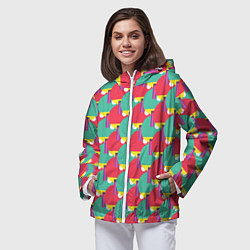 Ветровка с капюшоном женская Ракетки для настольного тенниса, цвет: 3D-белый — фото 2