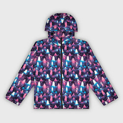 Ветровка с капюшоном женская Привидения в облачном городе, цвет: 3D-черный