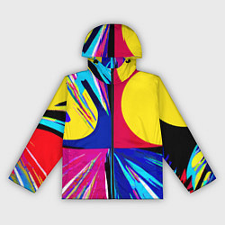 Ветровка с капюшоном женская Pop art composition - neural network, цвет: 3D-черный